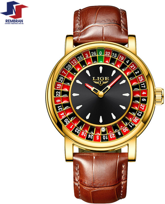 렘브란몰 [LIGE-LG16198 남성용 럭셔리 정장/카지노 룰렛 디자인/ 개성있고 감각있는 남성 패션워치/ 3기압방수 쿼츠(Japan)선물용고급박스