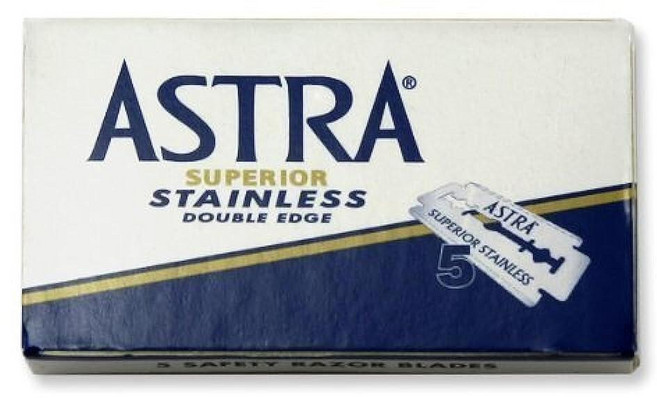 Astra - Blue Superior Stainless Double Edge Razor Blades 122815, Astra Superior Stainless 더블 두개, 1개