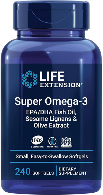 LIFE EXTENSION 超級Omega-3魚油軟膠囊, 240顆, 1罐