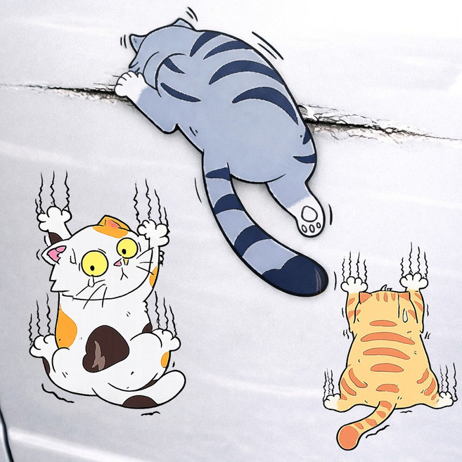 TKB 자동차 기스 스크레치 흠집커버 고양이 발톱 스티커 3p, 1세트, B타입 소형 3p