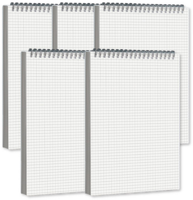 벨루빈 상단 스프링 공책 노트 80매, 5개, 모눈 A6