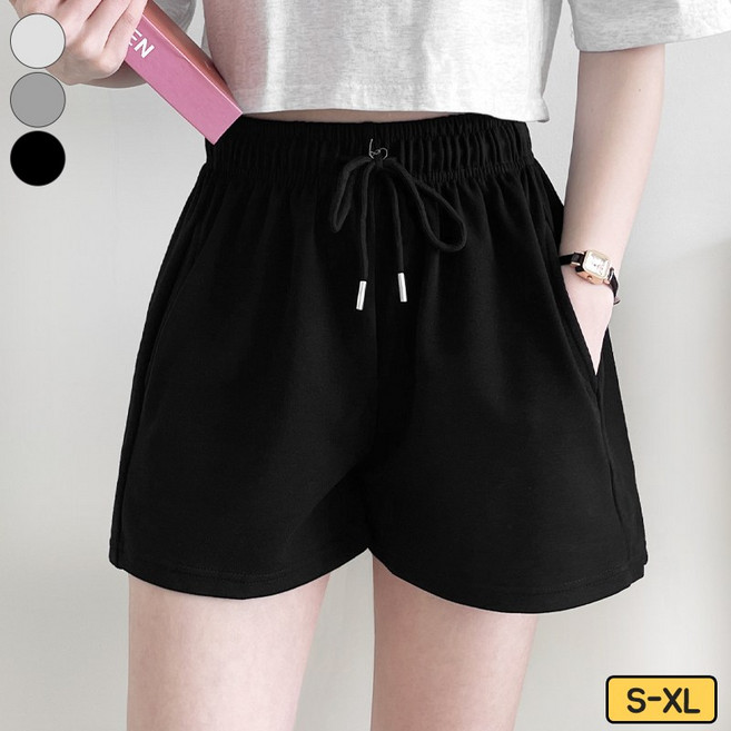 가비진 여성용 쫀쫀 밴드 3부 트레이닝 반바지 스판 숏팬츠 바지 빅사이즈까지 3color