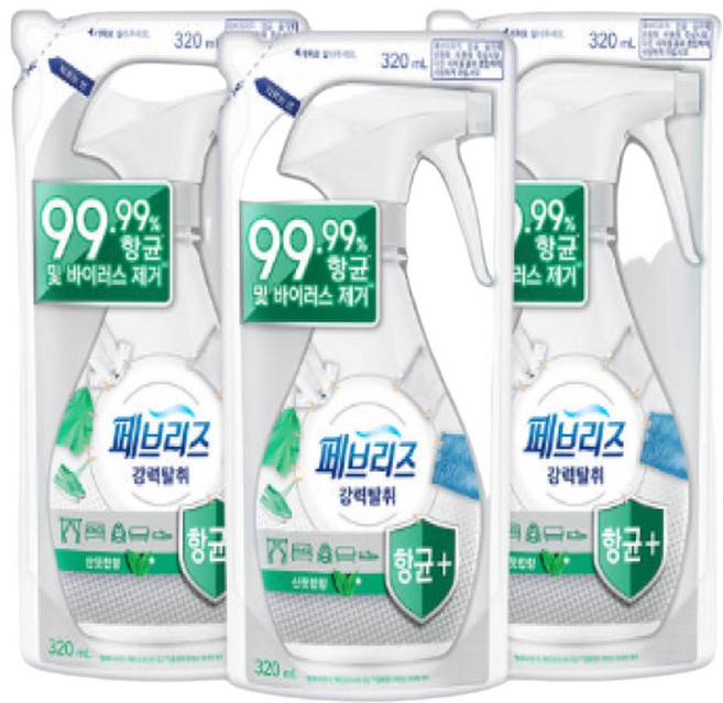페브리즈항균플러스 산뜻한향리필 320mlX3개, 320ml, 3개