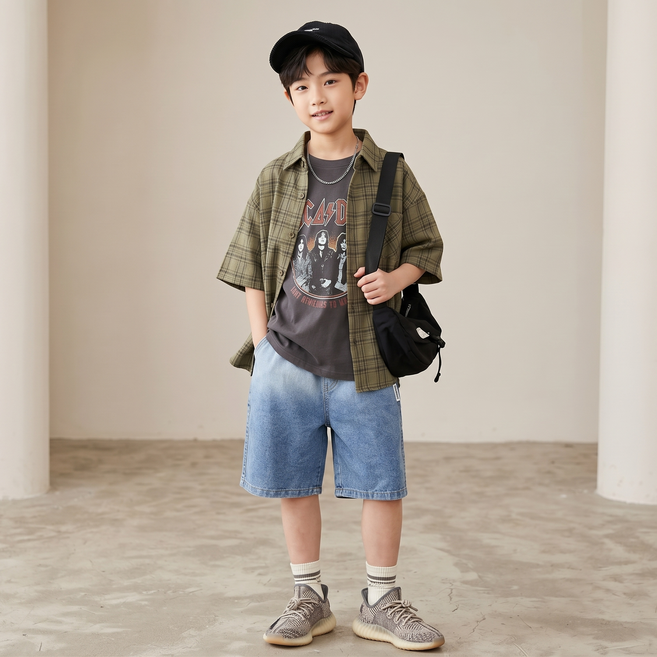 그라데이션 주니어데님 반바지