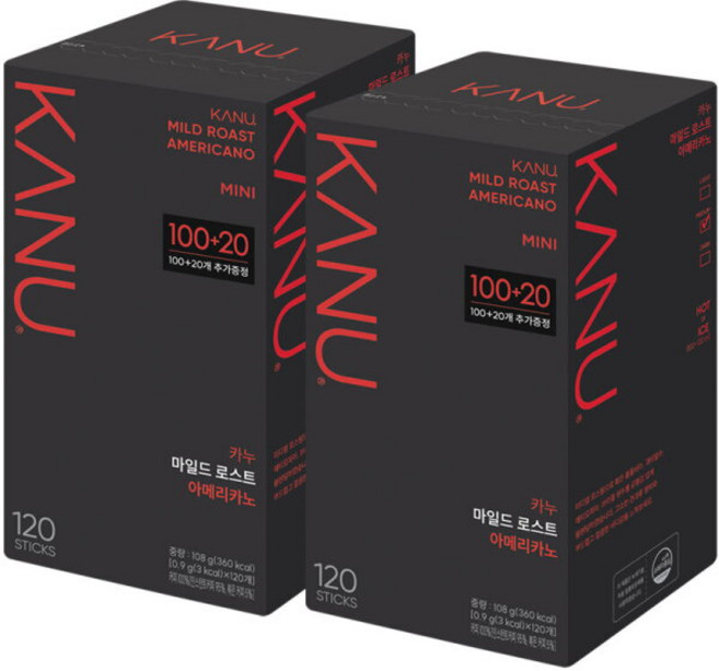 [동서식품] 맥심 카누 마일드 미니 100T+20 x2개입 총240T, 1세트, 240개입, 216ml