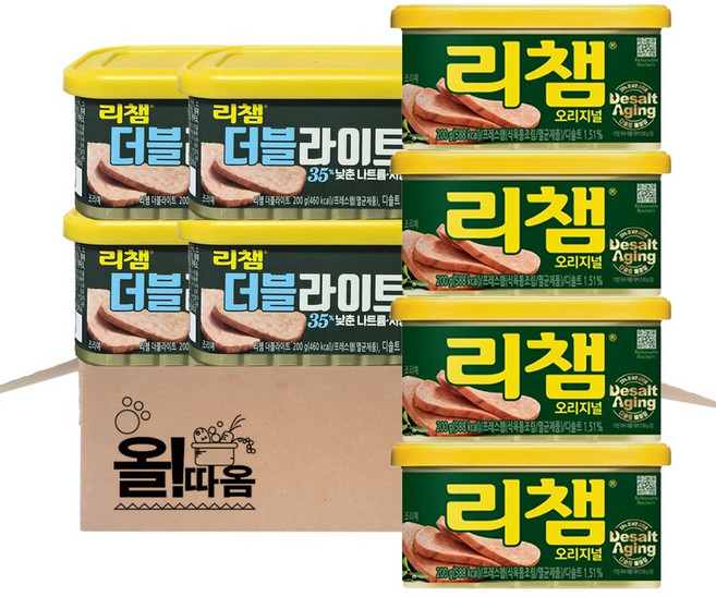 동원 리챔 200g 2종 8입 기획세트(오리지날 4개 +더블라이트 4개 )