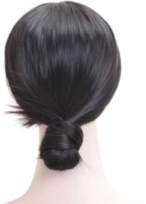 키밍 밴드형 똥머리 당고머리 가발 헤어피스, 블랙, 1개