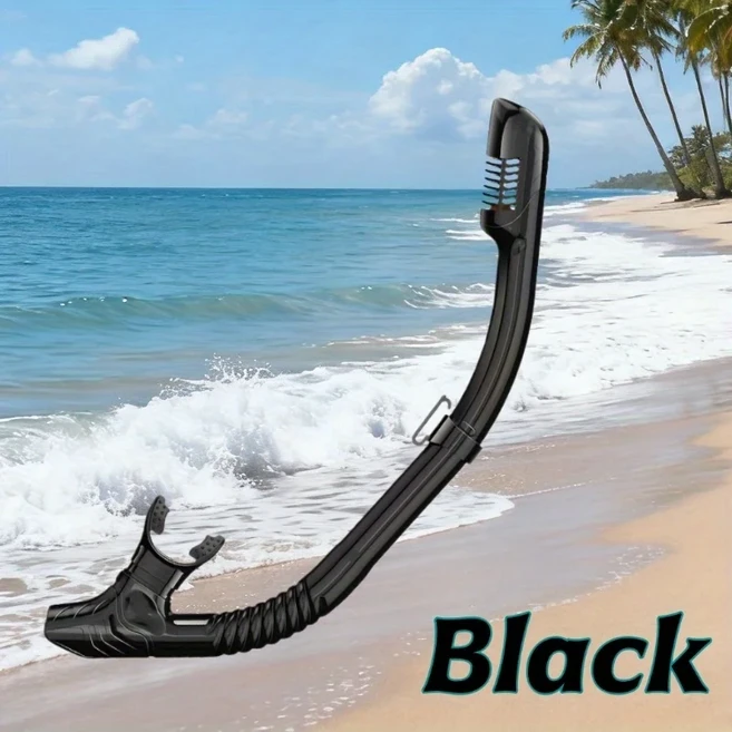 성인용 풀 드라이 스노클 이지 브리스 다이빙 스플래시 가드 탑 밸브 스쿠버 수영 장비, 04 Black