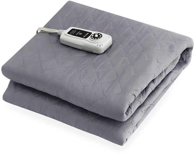 HanilMedical 탄소열선 고급 전기요 라이프 패턴, 그레이, 더블(135 x 180 cm)