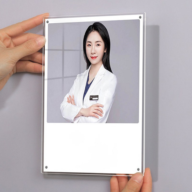 유니팡 투명 아크릴 무타공 게시판 알림판 메뉴판 벽걸이 액자, 1개