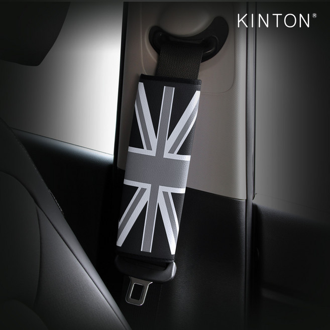 킨톤 유니언잭 차량용 안전벨트 커버, 그레이, 2개