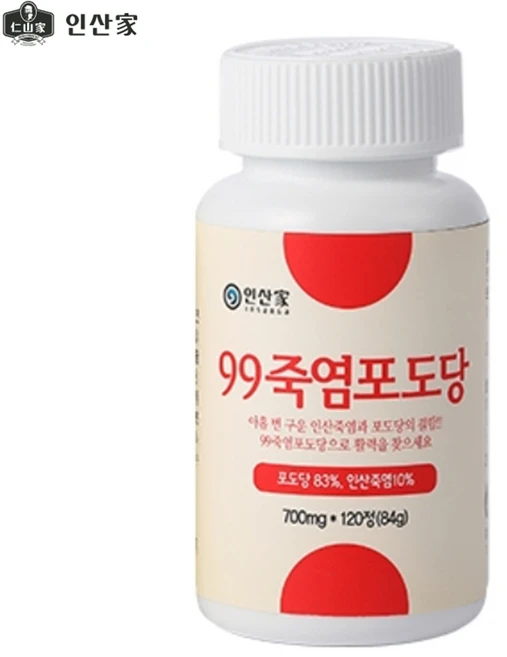인산가 인산가 99죽염포도당 700mgx120정 84g 1병, 1개 - 쿠팡