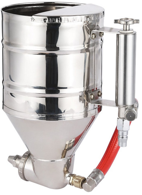 후끼 스프레이 스타코 탄성 코트 드라이비트 뿜칠 건 통 페인트킹 컴프레서 조절가능 페인트분무기, 02.스텐레스 건(3L)