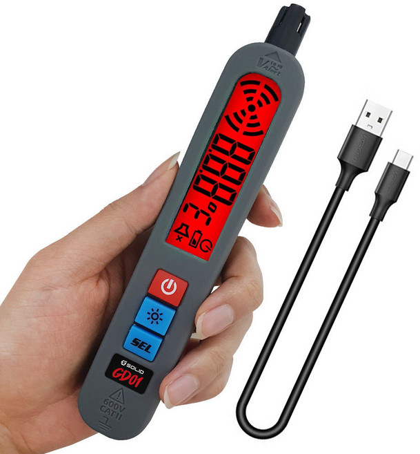 솔리드 충전식 가스측정기 탐지기 가연성 누설경보기 일산화탄소 센서 감지기 경보기 GD01, 1개