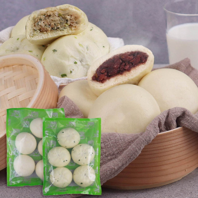 노랑 곱빼기 연구소 하나만 먹어도 배부른 김영덕 느린숙성 왕만두+왕찐빵, 2개, 500g