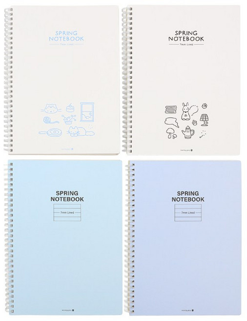 모닝글로리 / 4500 하드커버 SP노트 일러스트 (16절 좌철 항균) / 스프링노트 7mm줄노트 유선노트하드커버스프링노트 라인노트 스프링공책, 1개, (표지디자인)랜덤