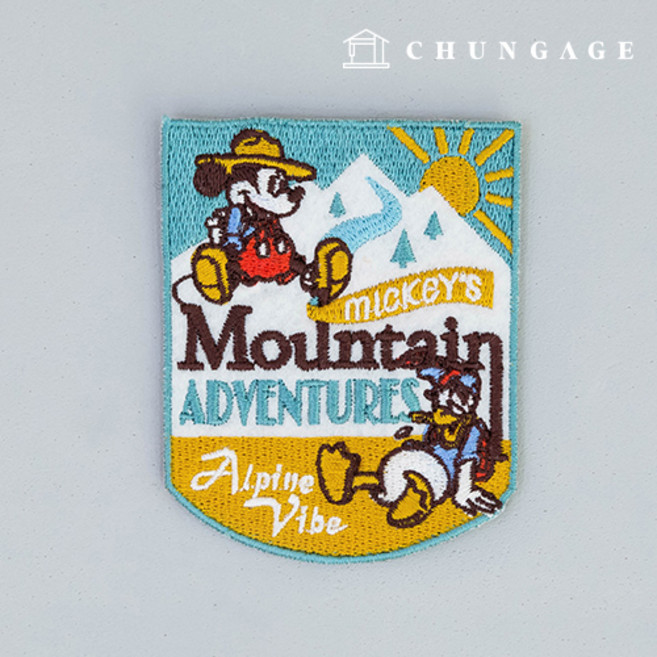 천가게 디즈니 와펜 자수패치 캐릭터 봉제식 와팬 어드벤처 WMAF021, 1개