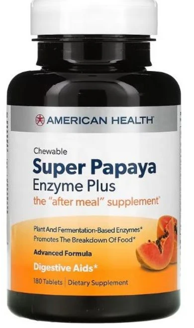 아메리칸 헬스 츄어블 슈퍼 파파야 엔자임 플러스 180 츄어블타블렛, 1개, 180정 - 쿠팡