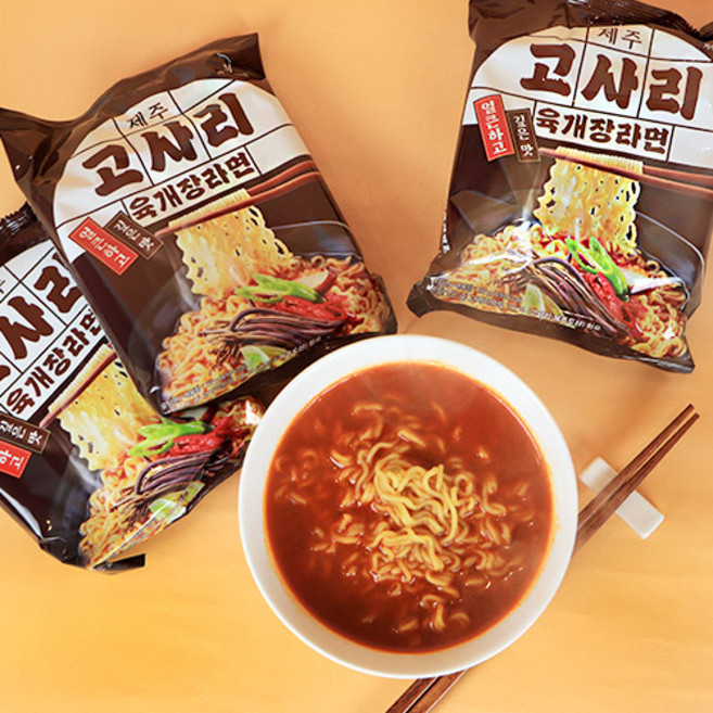 제주 고사리육개장 봉지라면, 4개