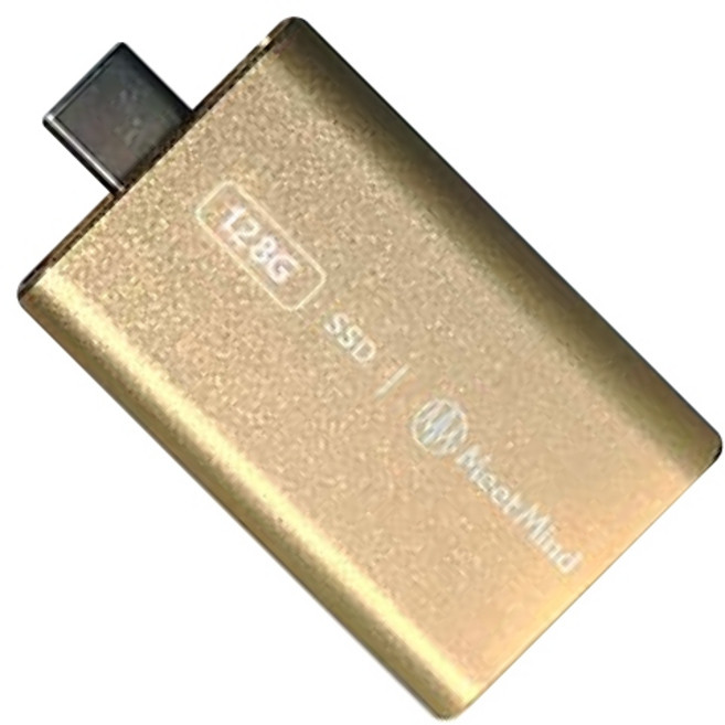 Meet Mind SSD Mini 固態行動碟 128G Type-C 隨插即用, 金色