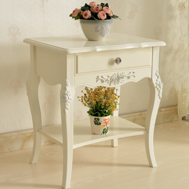 엔틱 협탁 티테이블 빈티지 유럽풍 심플 노르딕 거실 가구 인테리어 디자인, 6212 실버 길이52*폭 40*높이60/ 아이보리