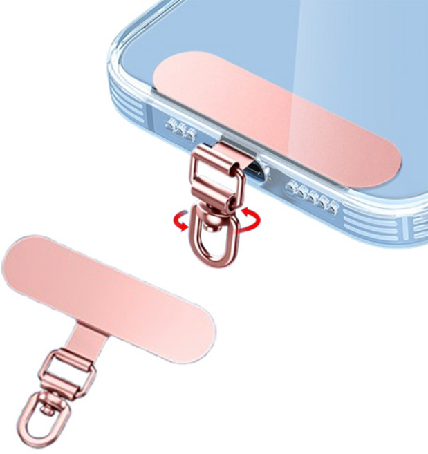 투에이비 스크래치 방지 360도 회전 스테인리스 슬림 태그홀더 2p, 1세트, 로즈골드