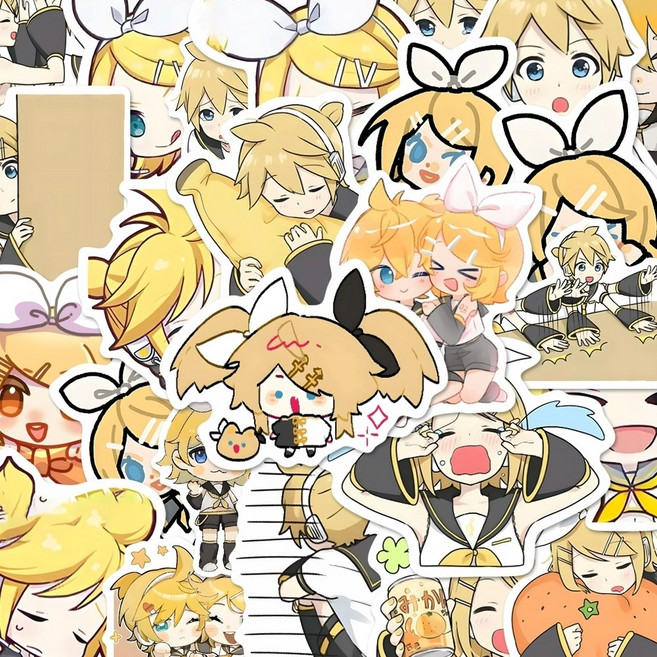 188장 프세카 카가미네 린 렌 스티커 프로젝트세카이 카가미네린 카가미네렌 굿즈 일러 피규어 다꾸 케이스, 거울음 쌍둥이 스티커 188매 2세트 중복