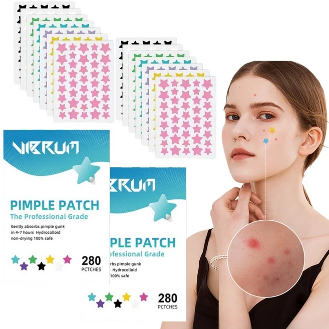 별패치 여드름패치 스팟케어 트러블커버 귀여운별모양 투명밀착 피부보호, 1개, 560개입 - 쿠팡