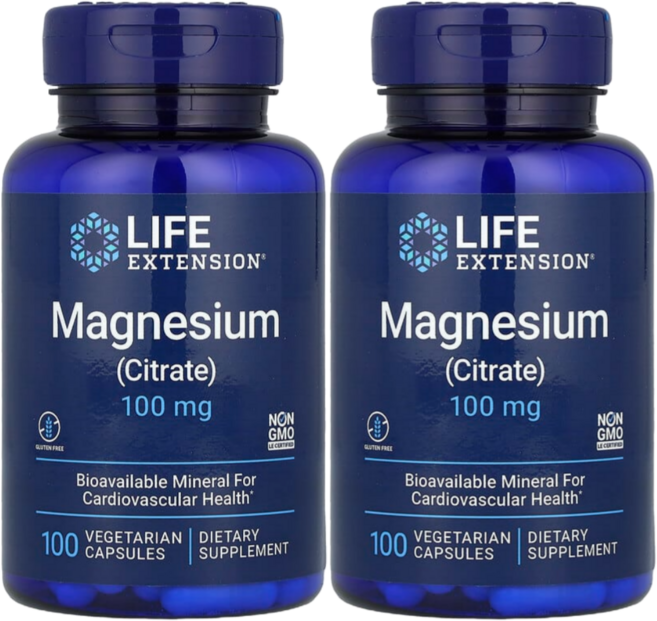 라이프익스텐션 마그네슘 시트레이트 100mg 베지캡슐 100정, 2개