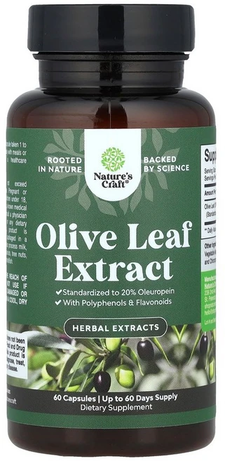 네이처스 크래프트 Nature's Craft 올리브 잎 추출물 750mg 캡슐 60정127841원산지:기타, 60 개, 1개 - 쿠팡