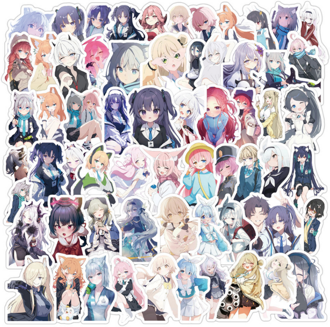 애니메이션 스티커 SET 74~100매, 1세트, 블루 아카이브