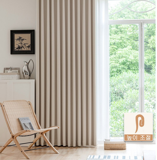 일상 암막커튼 2장 (일반커튼레일)