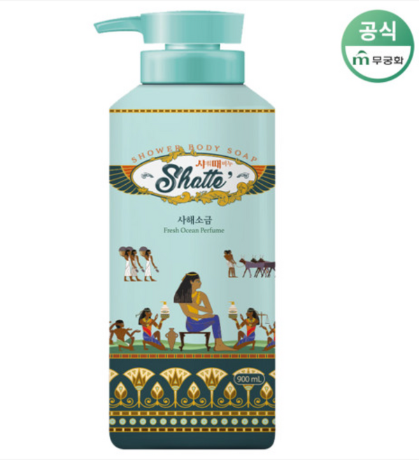 무궁화 샤워때비누 사해소금, 500ml, 3개