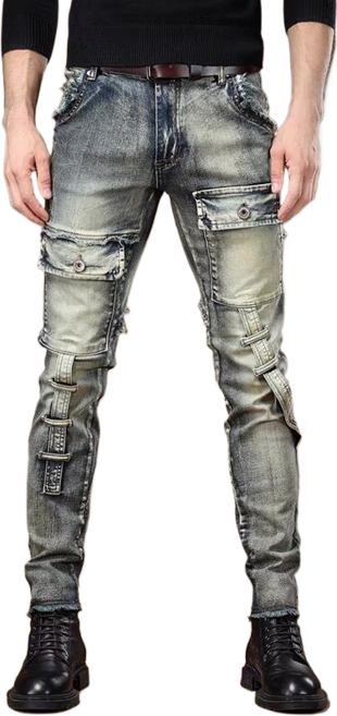 남성용 슬림 일자 스판 청바지 레저 카고 데님 팬츠 봄가을뉴타임즈 Men's jeans 4K118