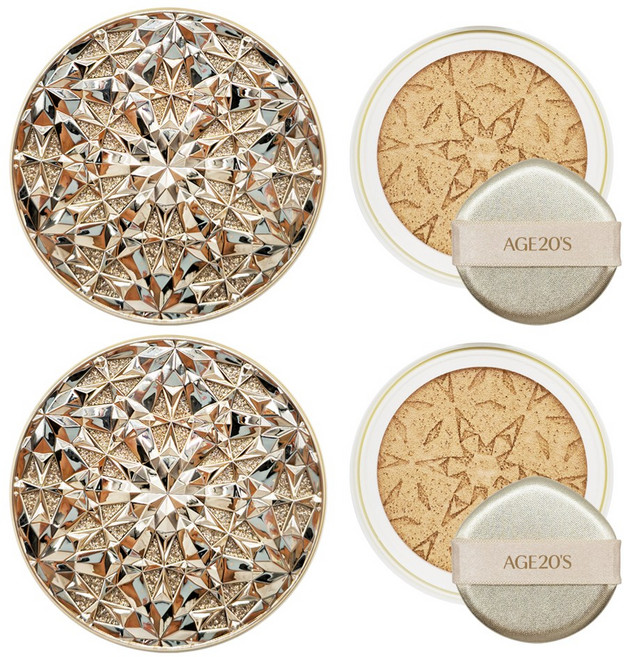 에이지20S 에이지투웨니스 최신상 쿠션 3D 터치 하이 커버 쿠션, 1개, 3D 골드 23호 본품2개 리필2개