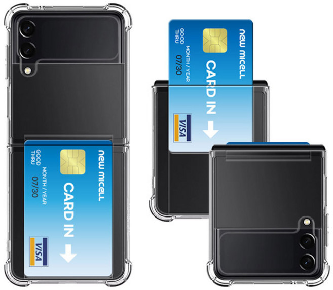 갤럭시 Z플립4 카드수납 투명젤리케이스 지플립 제트플립 / SM-F721