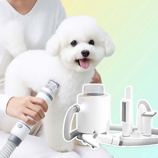 lovemypet 강아지 고양이 털 흡입 진공 8in1 청소기 빗 브러쉬 털 제거기 바리깡 이발기 애견미용, 1개, 시즌2