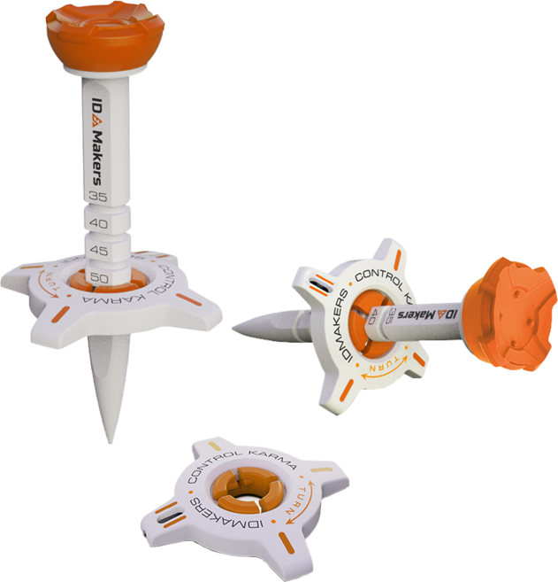 아이디메이커스 에이밍 높이조절 분실방지 컨트롤 골프티 티꽂이, 오렌지, 1개