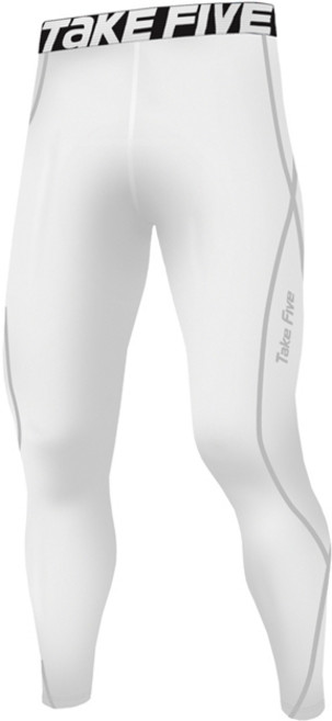 테이크파이브 남자 기능성 스포츠 이너웨어 타이즈 긴바지 화이트