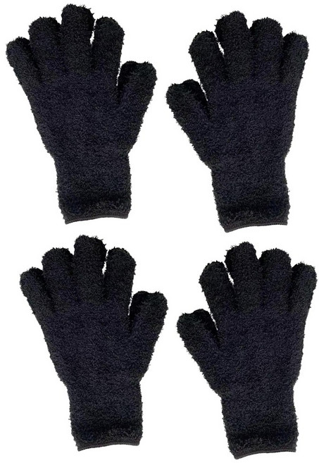 롤링페이퍼 집안청소 다용도 마이크로화이버 매직 청소장갑, 블랙, 4개