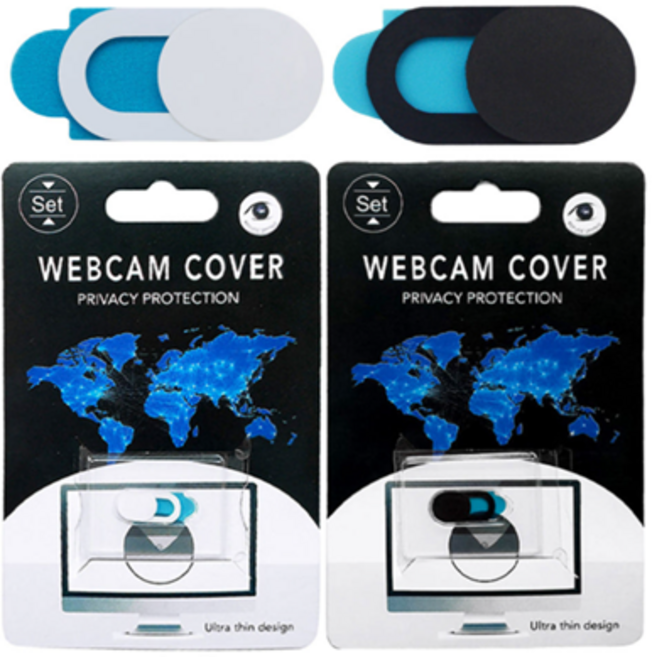 보안용 웹캠 커버 2종 세트 RF-WATCHOUT, 블랙+화이트, 4세트