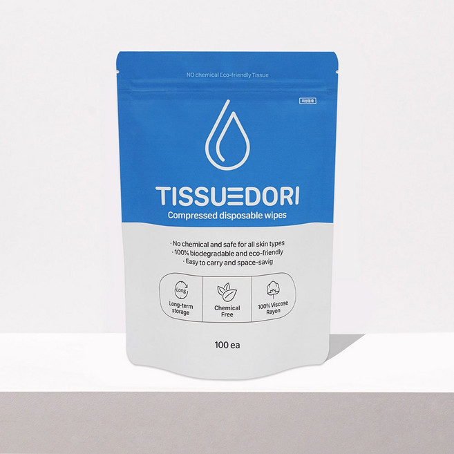 티슈도리 압축 미니 티슈, 100개