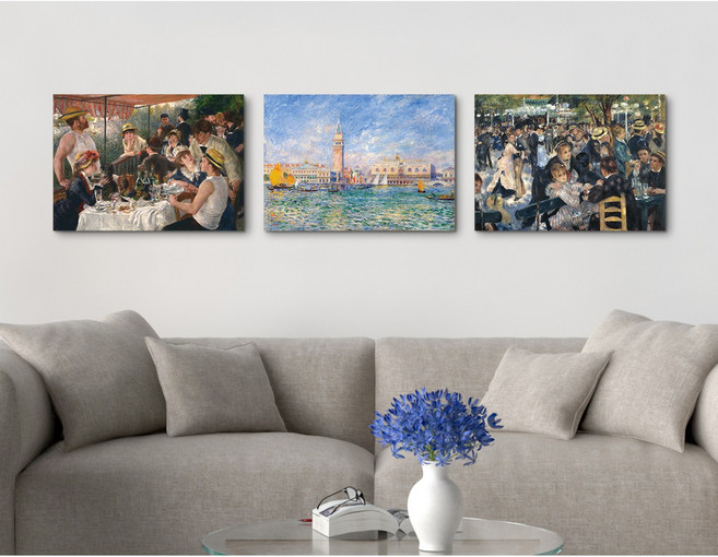 세잔느화실 캔버스액자 3종 1세트 기획전 (10.르누아르-베니스 뱃놀이의 점심 갈렛풍차 무도회 시리즈), 없음