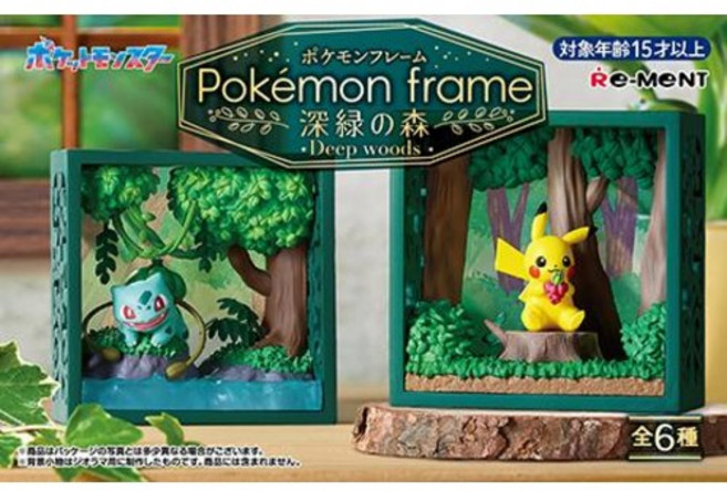 RE-MENT (리멘트) 포켓몬 프레임 딥우드 Deep woods, 4.에몽가&귀뚤톡크, 1개