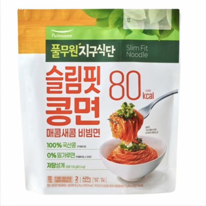 지구식단 슬림핏 콩면 비빔면, 2개, 420g