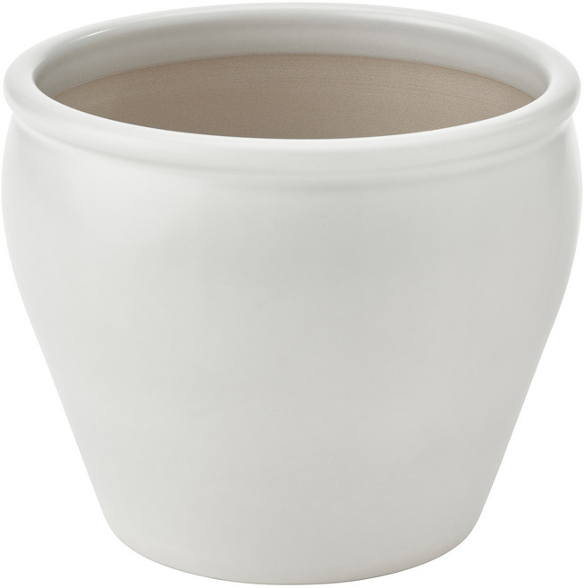 이케아 암브라뢴 도자기화분 실내외겸용/화이트 15cm, 1개, 화이트