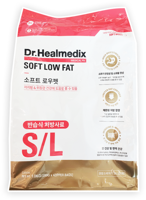 닥터힐메딕스 소프트 로우팻 1kg (250g*4ea) 강아지 반습식 사료, 4개, 250g, 소화 건강