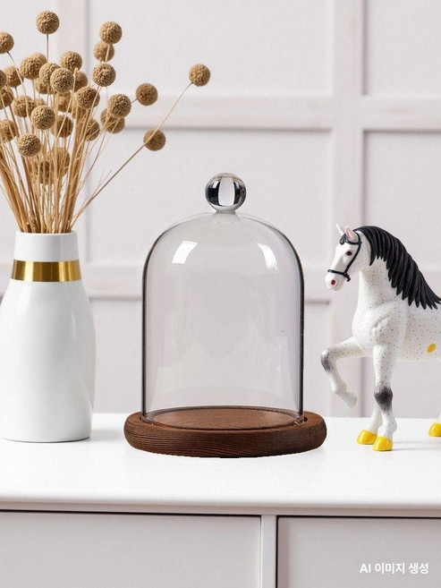 캔들 뚜껑 투명 촛불끄기 키퍼 덮개 양초 소화기 용기, 작은 구슬 8 x 10 앤티크 우드