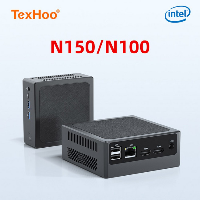 TexHoo 미니 N95은 N100 DDR4 PC N150 SSD 컴퓨터를 게임용 16GB 지원 데스크탑 HD 듀얼 512GB Intel 최대, 03 NO RAM SSD, 03 intel N150, 1개, NO RAM SSD