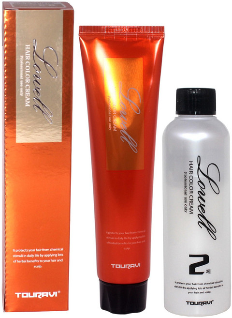 뚜라비 로웰 헤어 칼라 염색약 1제 150g + 2제 150ml (시술도구증정) /(소량주문고객용) 새치염색 멋내기염색 선명한칼라 미용실염색약, 13.0매우아주밝은갈색, 1개